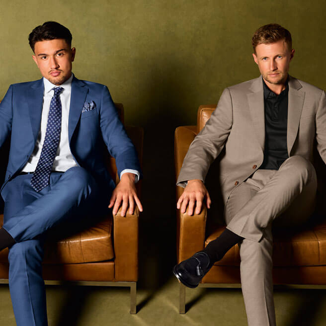 Charles Tyrwhitt 's sports ambassadors Joe Root and Marcus Smith